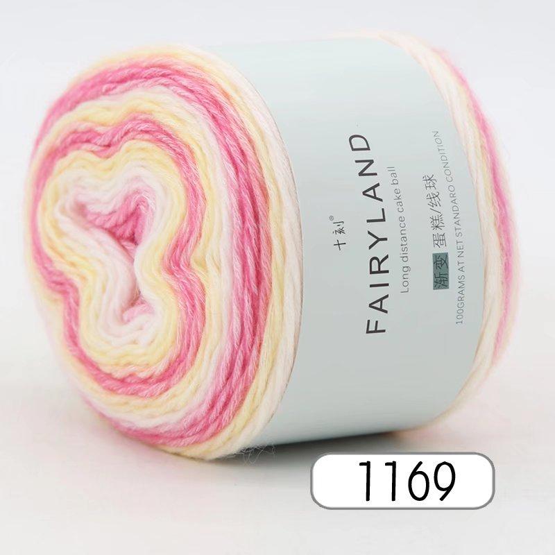 Cake Wool Segment Dyeing Gradual Change Baby Children'S Wool Cotton Thread Rainbow Thread Handwoven Shawl Scarf Sweater Special