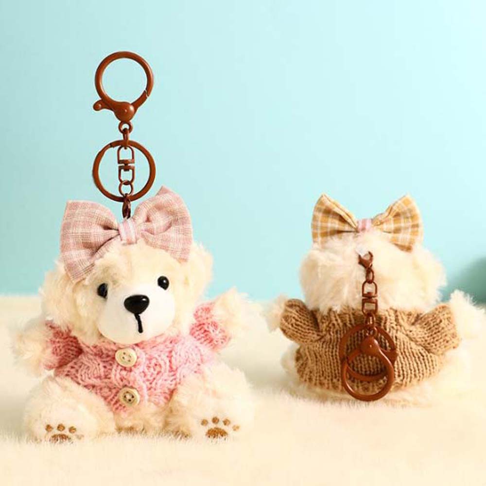 Pull nœud papillon Vêtements de poupée Pull nœud Ours Porte-clés Pendentif animal en peluche Enfants Cadeau de couple
