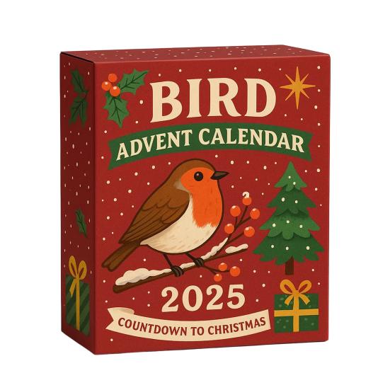 Yousheng Bird Advent Calendar 2025 24 Days Christmas Countdown with Acrylic 2D Bird Hanging Decorations Holiday Gift for Bird Lovers