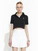 Maebeolig Og Open Collar Crop T-Shirt [Black]