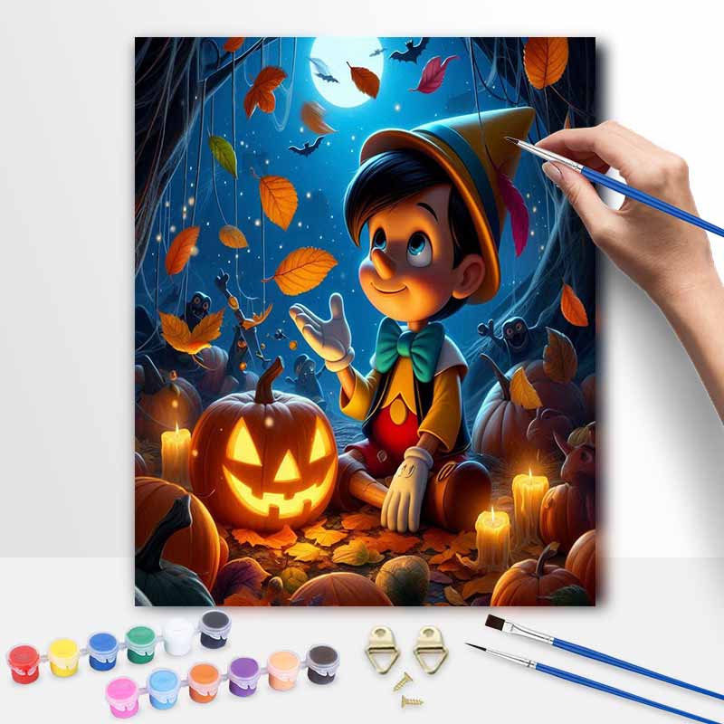 Disney Pinocchio Pumpkin Oil Painting Kit Home Bedroom Wall Decor Handmade Gift Art Crafts Fall Decor Autumn Party Favors DIY Projects