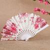 Flower Pattern Bamboo Folding Fan Handmade Chinese Dance Fan Creative Hand Held Flower Fan  Party