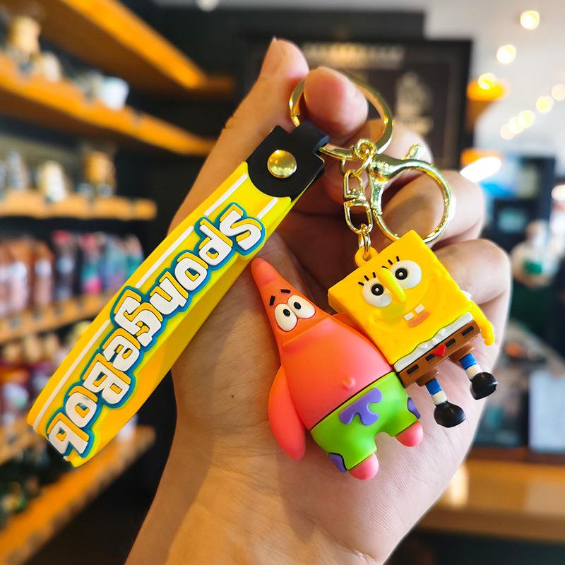 SpongeBob & Friends Keychain: Creative Patrick Star & Cute Squidward Pendant Individual OPP Bag