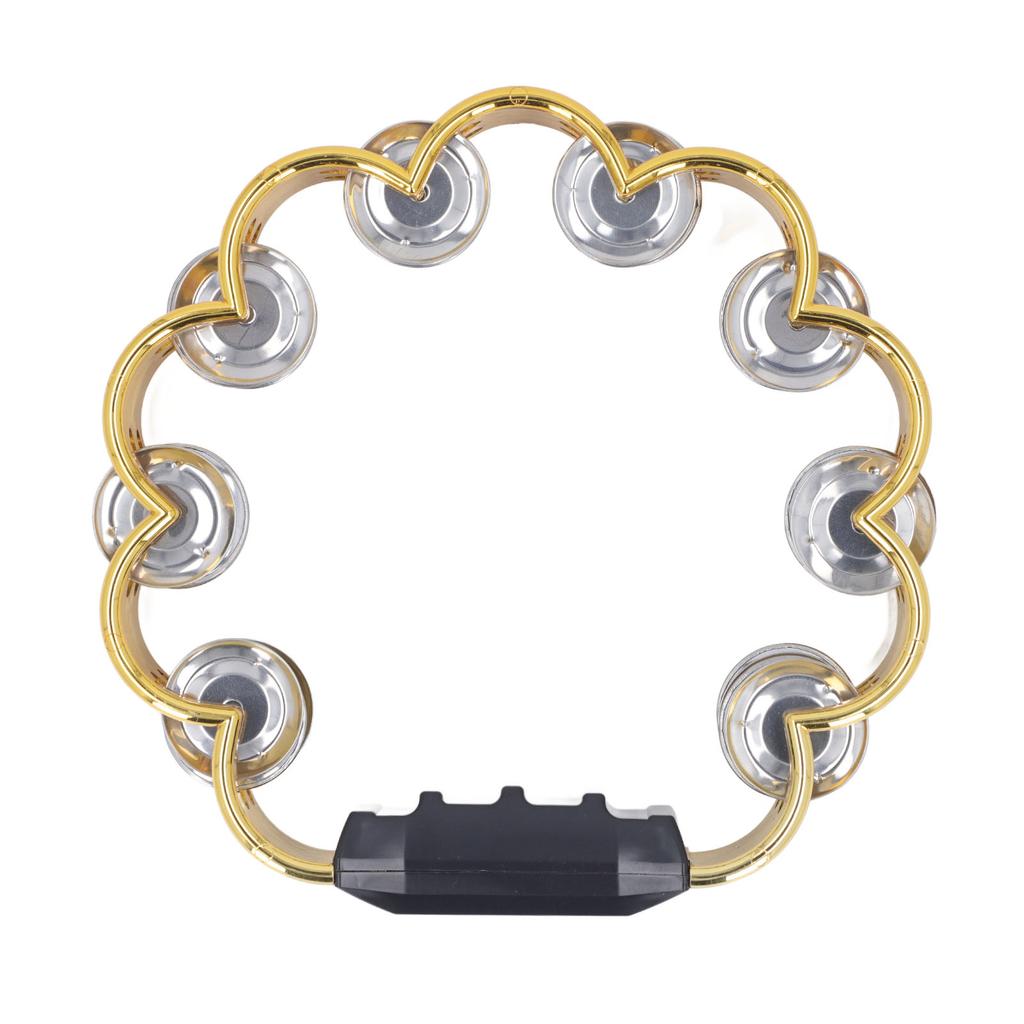 Tamburin Doppelreihe Blumenmuster Schlaginstrument Jingles Handinstrument für Party-Auftritt