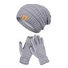 2PCS/Set Soft Knitted Hat Warm Winter Warm Mitten Gift Women Hats Gloves Set  Outdoor