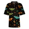 Women's Fashion Casual Lapel Short Sleeve Printed Shirt Women's Button Up Tops