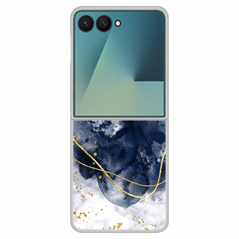 Marble Case For Samsung Z Flip7 Transparent Hard PC Plastic Cover Shockproof Coque for Samsung Galaxy Z Flip 7 5G Funda Zflip7