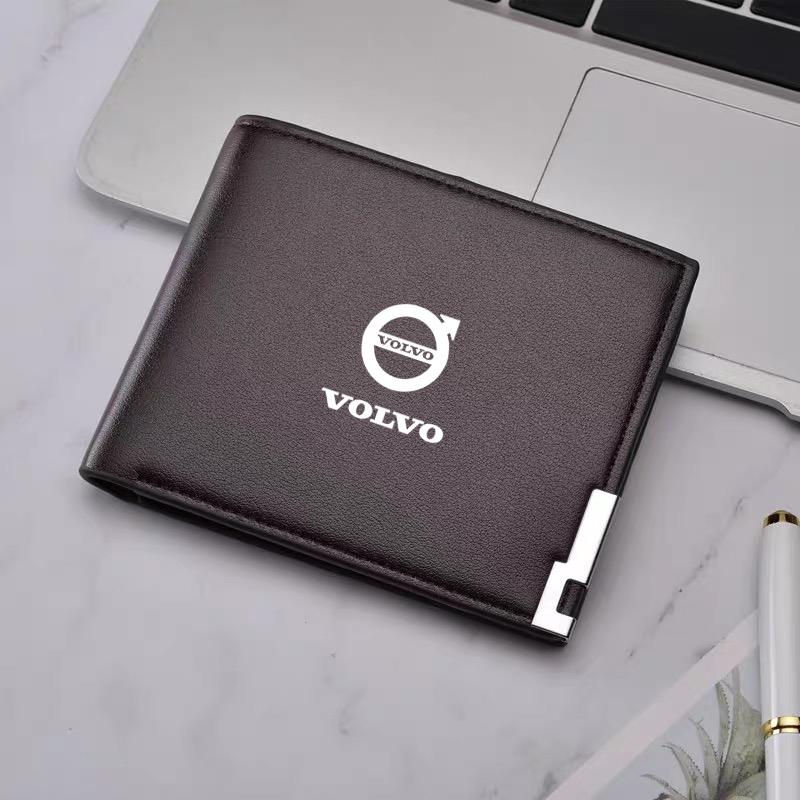 For Volvo R Design Xc60 V60 S60 V40 V50 S40 S80 C30 Xc40 Xc70 Auto Leather Car Purses Driver License Credit Card Business Wallet FP7