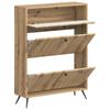 Shoe Cabinet BREDA 78 X 24 X 103 Cm Engineered Wood Artisan Oak