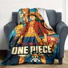 1pc ONE PIECE Flannel Throw Blanket HD Printed Lightweight Soft Warm All Season Blanket for Sofa, Bed, Travel, Camping Machine Washable