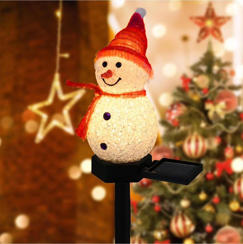 Christmas Solar Light For 4 Colors For christmas Lamp Decorative lighting Led Snowman light Garden Lights Ground plug Outdoor