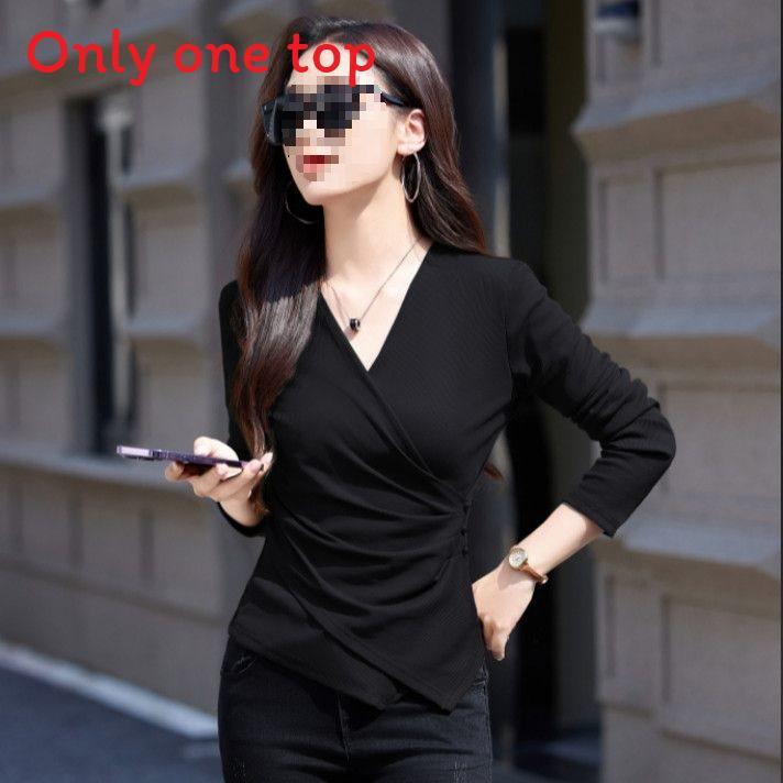 T Shirt Spring Fall Oversize V Neck With Embroidery For Private Style Fashion
