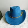 Cowboy Hat Suede Solid Color Men and Women Wide Brim Jazz Hat Outdoor Sun Hat Suitable for All Kinds of Parties Knigh