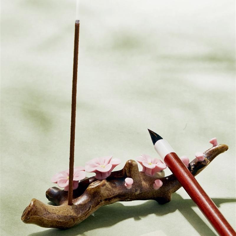Flower Ceramic Brush Holder Calligraphy Brush Pen Rest Calligraphy Paperweight For Antithetical Couplet Writing Painting