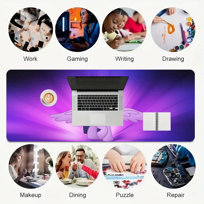 1Pc Little Pony Celestial Celebration Gaming Mouse Pad Keyboard Desk Mat Non-slip Rubber Lock Edge Waterproof Computer Mousepad for Office Home Decor