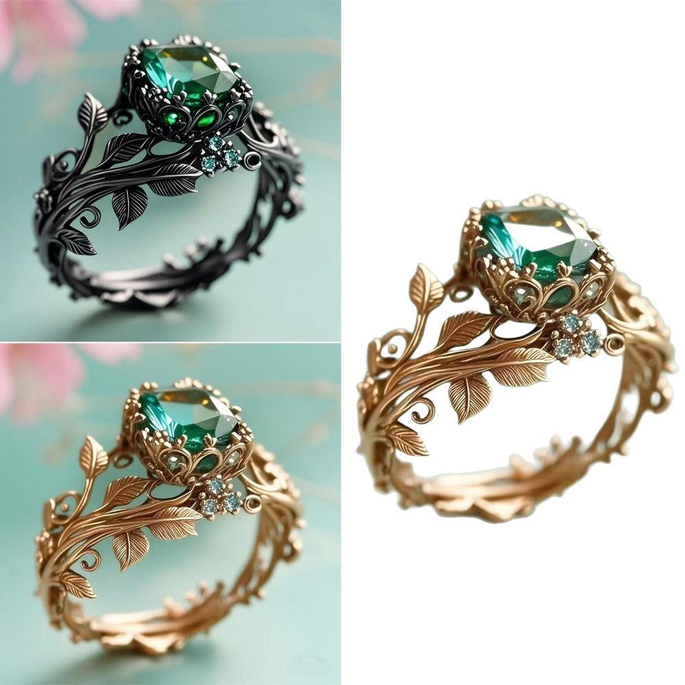 with Green Stone Trendy Rings Fade-Resistant Personalized Rings Jewelry Accessories