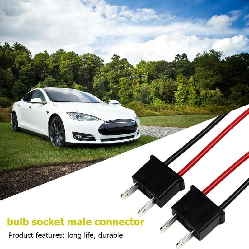 2x H7 Bulb Socket Wiring Harness Headlight Fog Lamp Male Connector Pig Tail