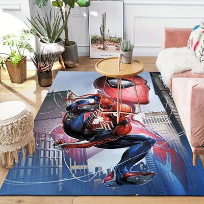1pc Disney Spiderman Pattern Carpet Area Rug Non Slip Carpet Hand Washable Floor Mat Suitable For Living Room Bedroom Home Decor
