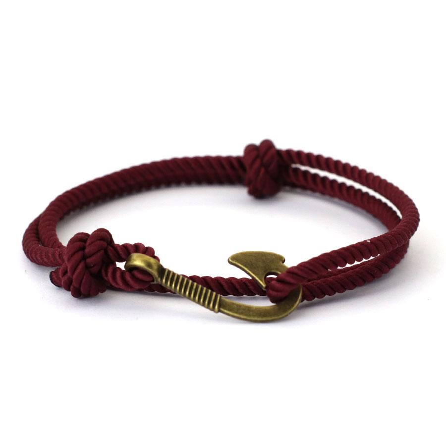 

Винтажный рыболовный крючок лодка якорь мужской браслет повседневные аксессуары приключения мужской двухслойный регулируемый ювелирный подарок винный