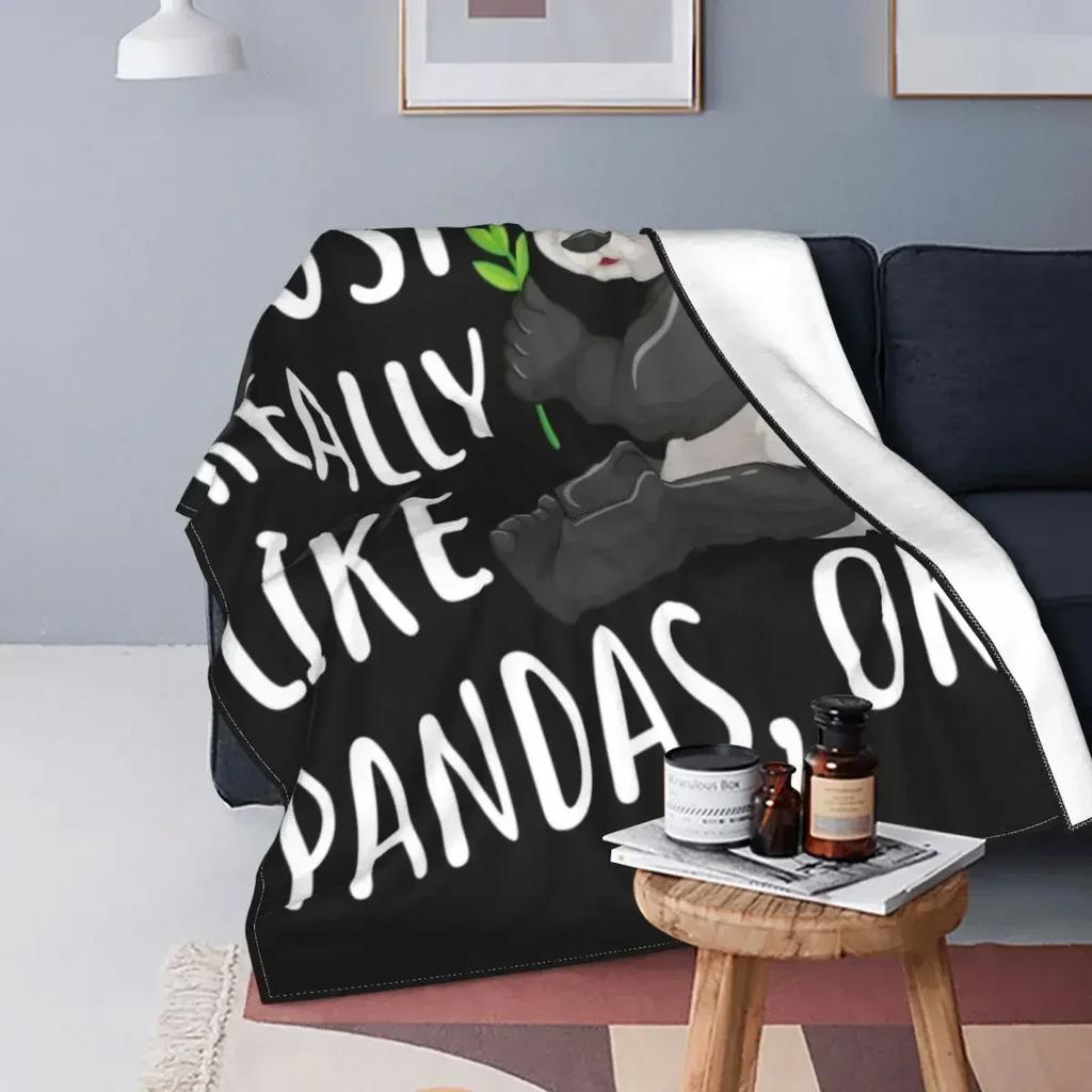 Cozy D Panda Bamboo Throw Blanket Soft Flannel Winter Blanket for Couch Office Bedroom Lovely Animal Print