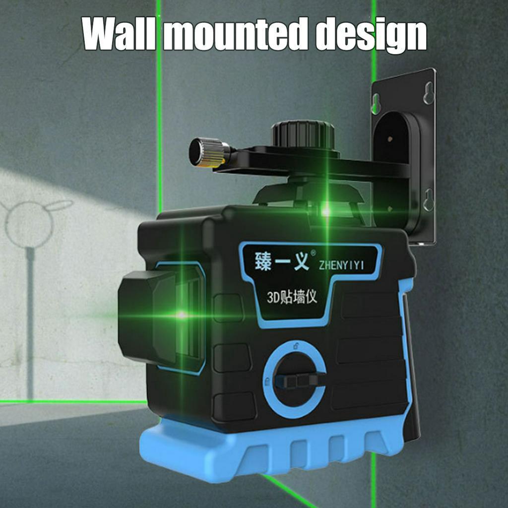 3D Self Leveling Rotary Laser Level Green 12 Lines Cross Line Laser Measure Tool New