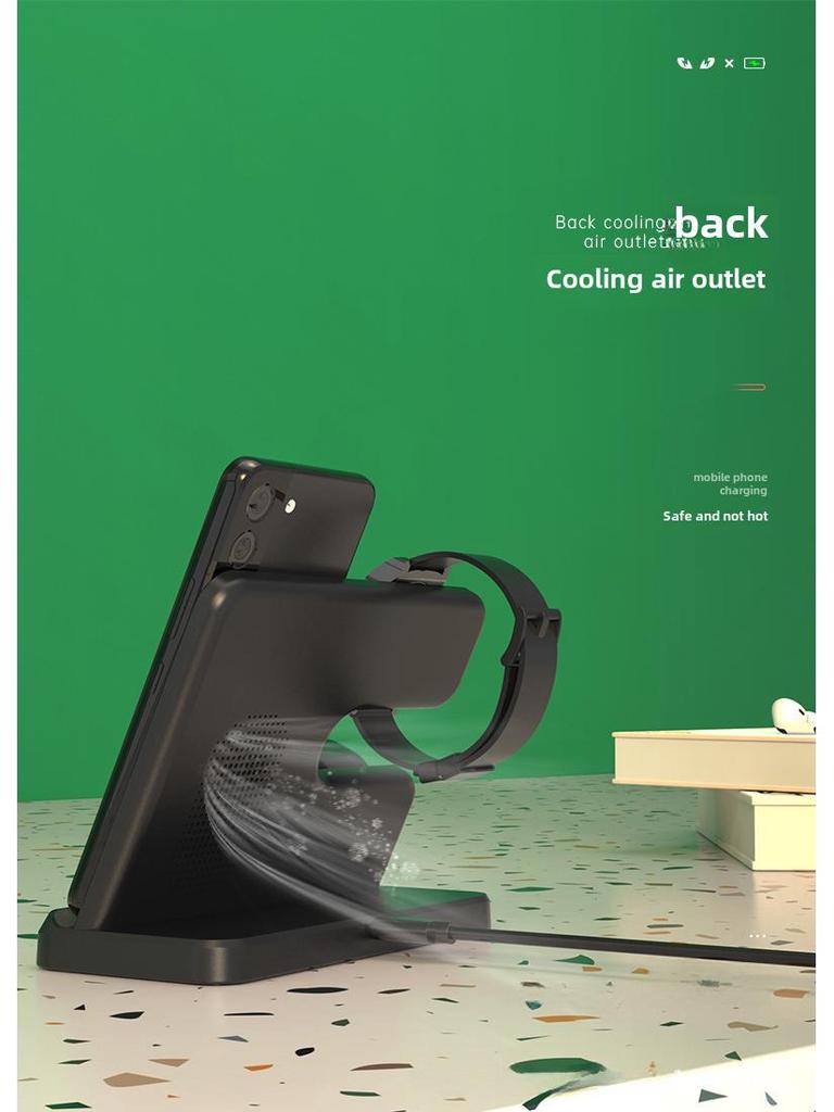 15W Vertikální bezdrátová nabíječka 3 v 1 pro telefony a hodinky Samsung