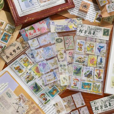 Jinse Nianhua Series Cute Retro DIY Journal Stickers - Hot Stamping, Waterproof PVC Material for Collage Crafts