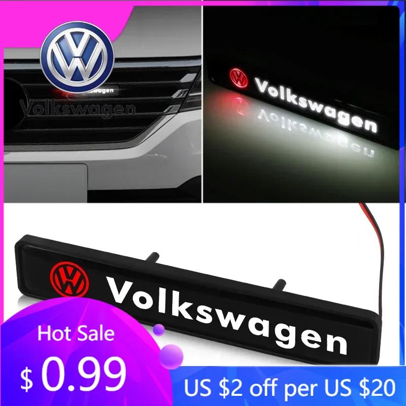 For VW Volkswagen Jetta MK5 Golf 1Pcs Car Decorative LED Lights Front Hood Grille Badge Styling For Volkswagen Jetta MK5 MK6 Gol