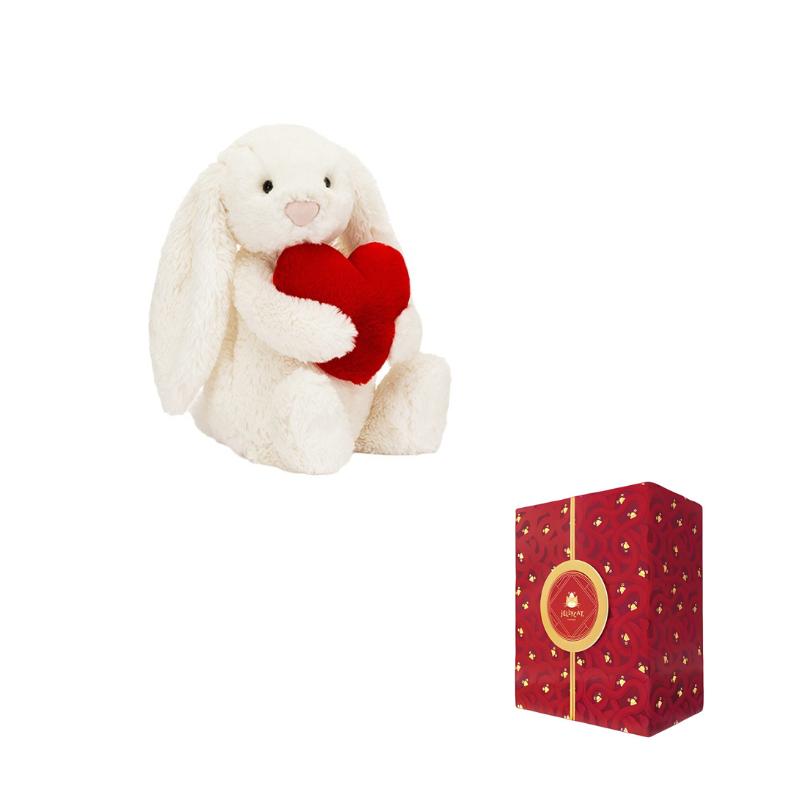 JELLYCAT Valentinstag Bonnie Hase Rotes Herz Puppe Plüschtier 18/31cm Höhe