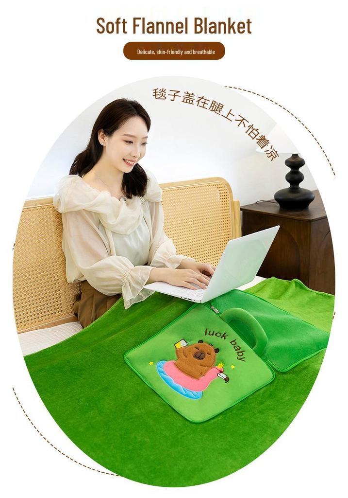 Cuscino e Coperta Pieghevoli 2 in 1: Cuscino Multifunzione per Riposo in Ufficio, Divano e Auto.