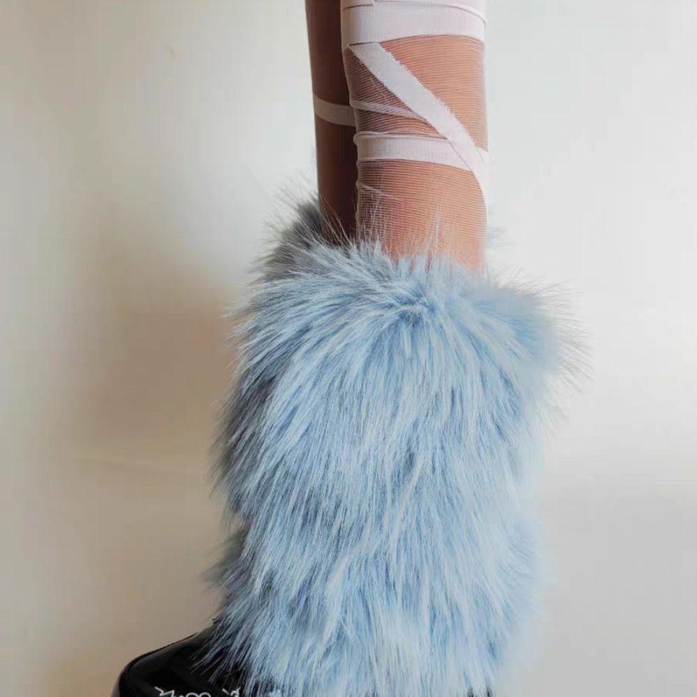 Fashion Y2K Winter Leg Warmers Foot Cover Harajuku Leg Coverings Lolita JK Kawaii Furry Leg Warmers Streetwear