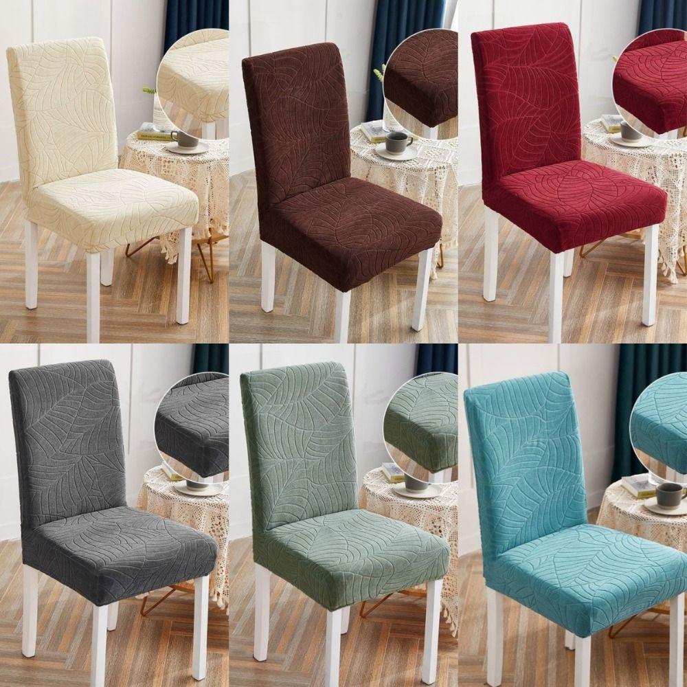 Elastic Spandex Dining Chair Cover Stretch Jacquard Stretch Chair Cover  Dining Room