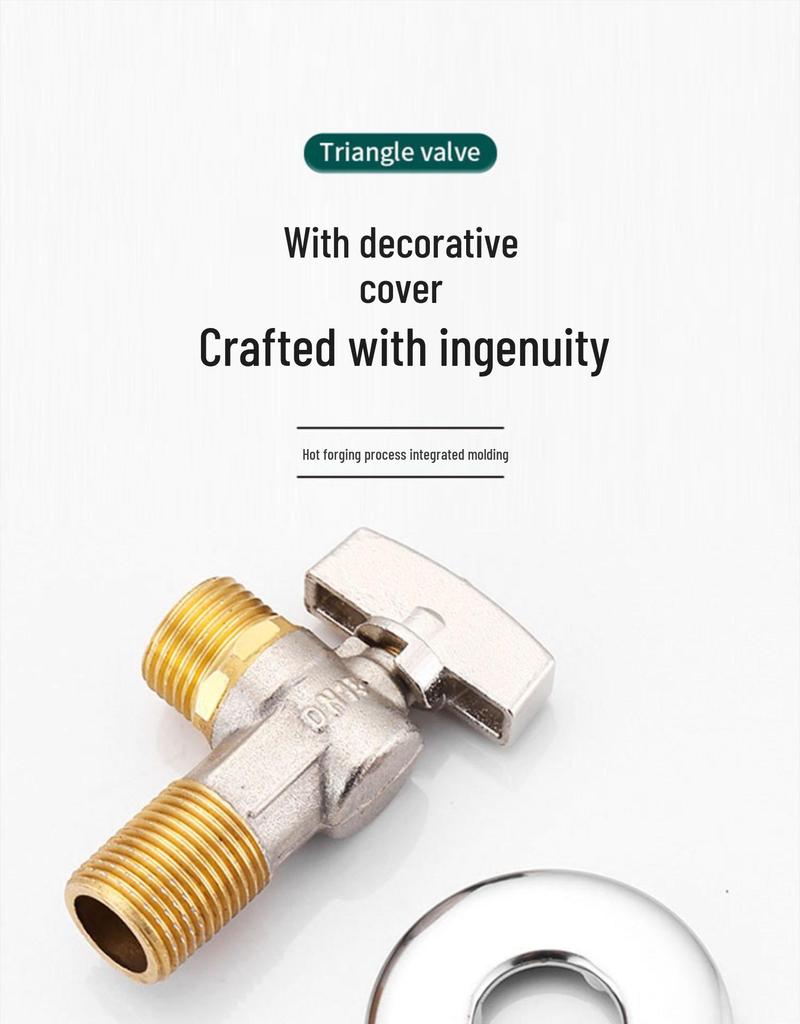 Universal All-Copper Gas Water Heater Valve: Hot/Cold Flow, 4/6 Point Angle Stop & Triangle Valve