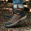 Outdoor High-top Boots Men Laced Thick-soled Men Shoes Soft Breathable Wear-resistant Shock-absorbing Casual Hiking Shoes Men