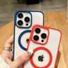 Colored Acrylic + TPU 2in1 Magnetic Wireless Charging Transparent Clear Case Hard Back Case Compatible for iPhone Samsung