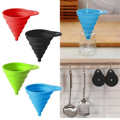 Silicone Folding Funnels Portable Kitchen Universal Funnel Liquid Fill Transfer For Fuel Beer Oil Filling Bottles Kitchen Tools