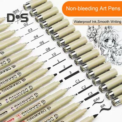 12 יחידות עטי ציור Micro Fineliner אמנות סט עטי אמן עמיד למים דיו ניילון חלק קצה ניילון