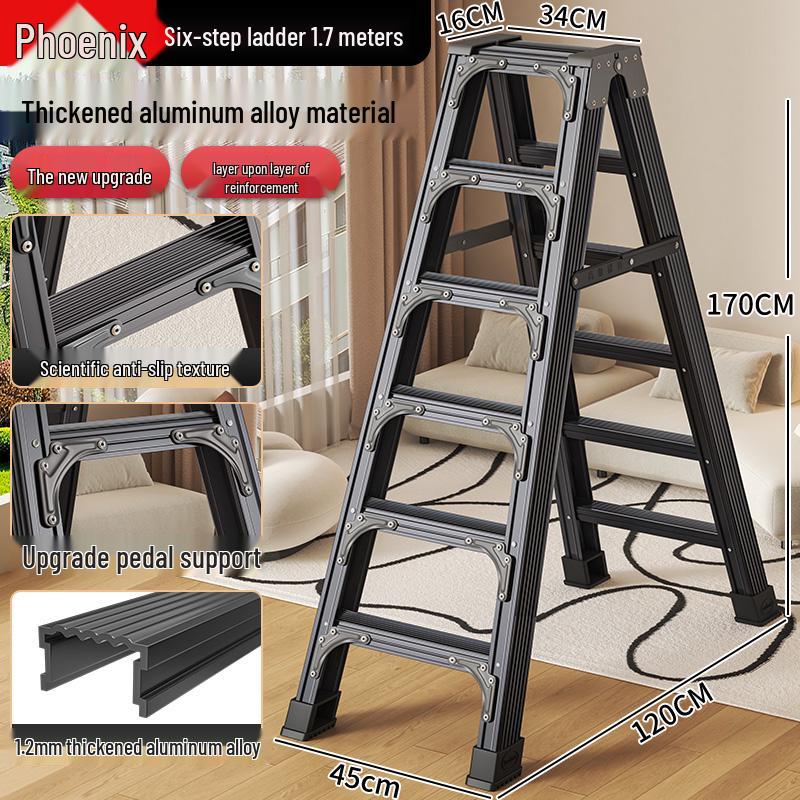 Aluminum Multifunctional Telescopic Folding Ladder: Portable, A-Frame, Household & Engineering Use