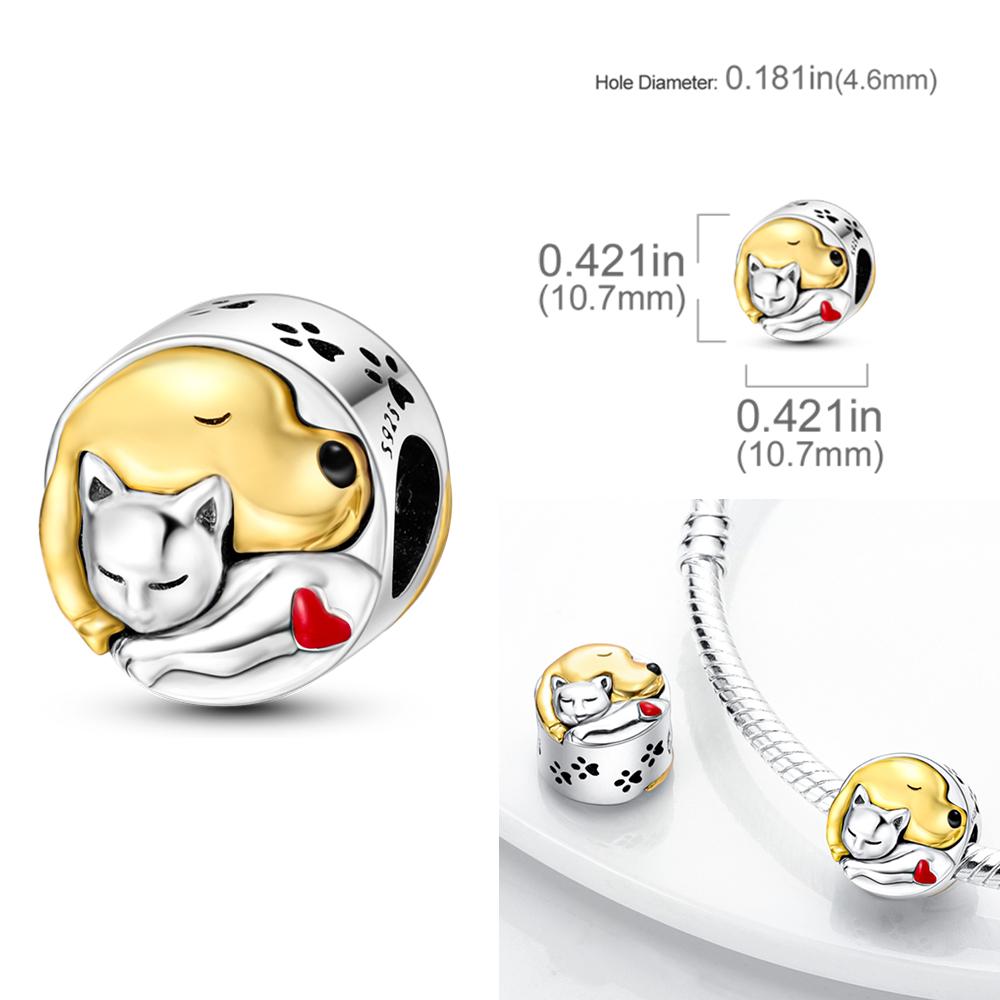 Copper Charms Love Mother Family Sister Heart Beads Fit Original Bracelet Diy Woman Jewelry Gift