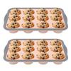 1/2 st Silikon Muffinform 6/12 Koppar Muffin Bakplåt Form Non-stick Kakform Vikbar Muffinbakplåt för Kökstillbehör