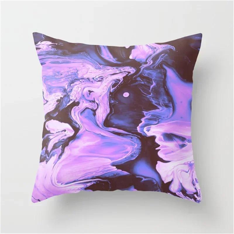 2024 Galaxy INS Wind Purple Geometric Moon Print Pillowcase Living Room Office Sofa Cushion Cover Waist Pillowcase 45*45CM
