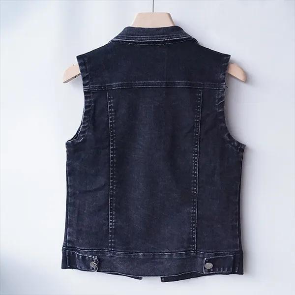 Danmo Fashion Denim Weste Weiblichen Frühling Herbst Ärmellose Wilde Tops Kurze Jacke Frauen Jean Weste Plus Größe