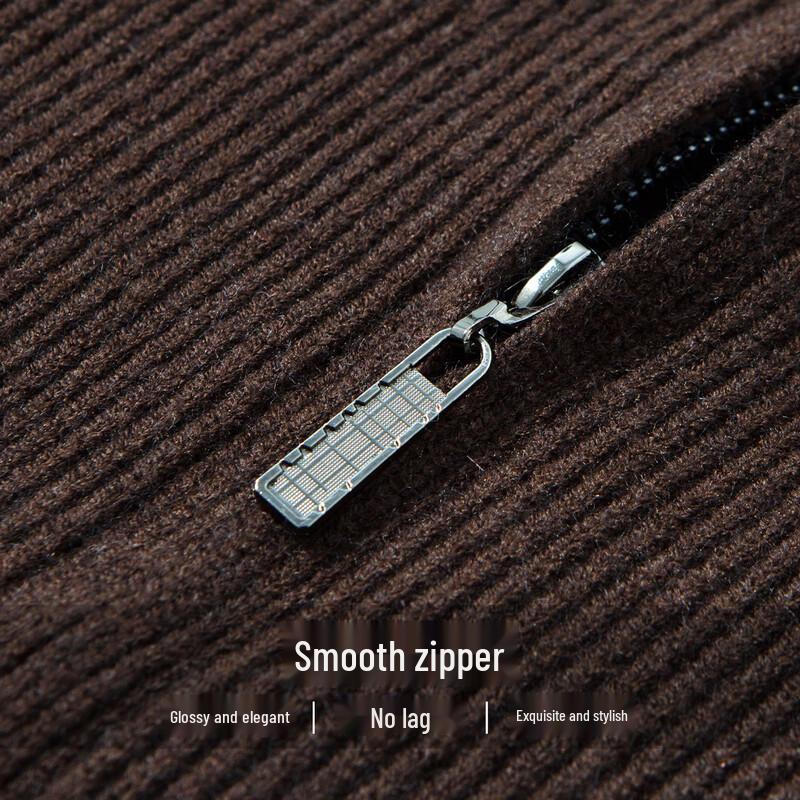 Hodo Men's Heavyweight Semi-High Collar Wool Blend Knit Sweater