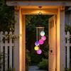 Solar Color Changing LED Crystal Ball Wind Chime Lamp Hanging Waterproof Outdoor Light Decor for Garden Yard Patio Courtyard