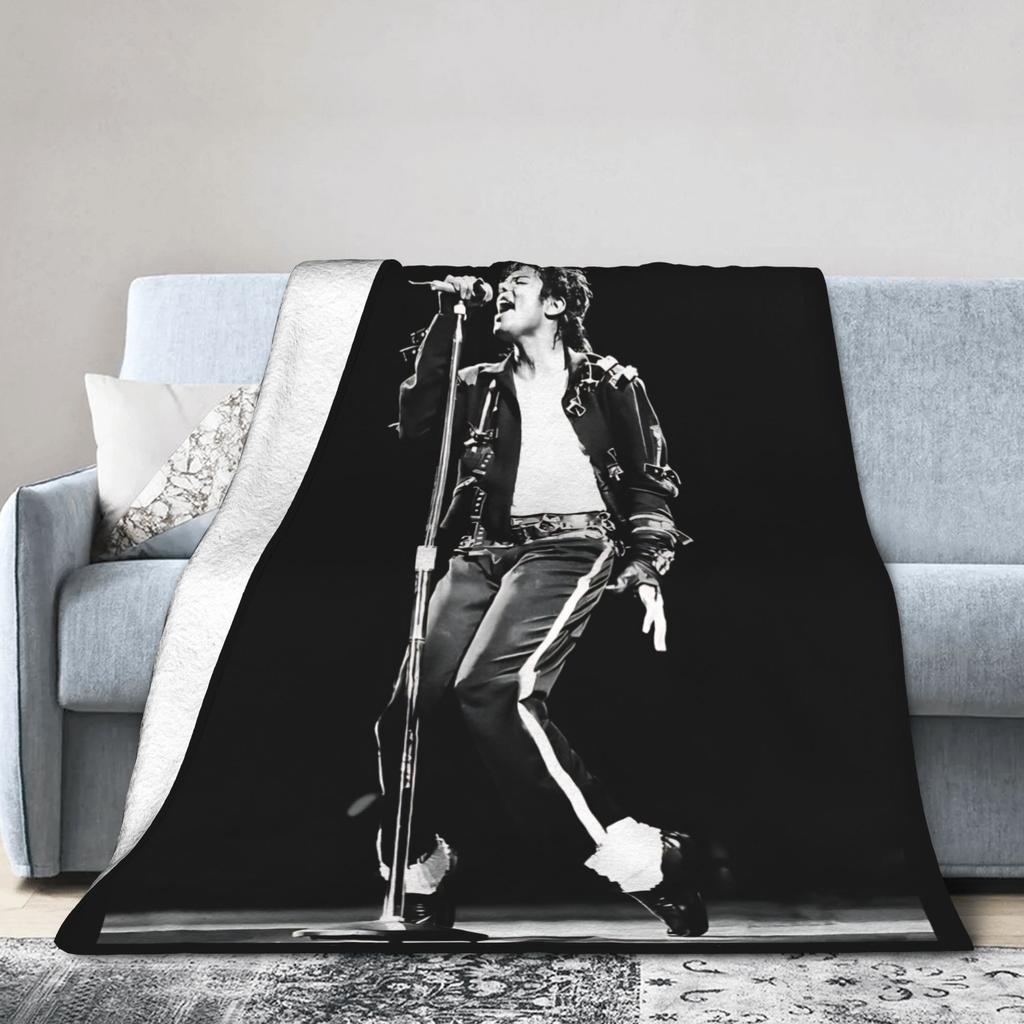 MJ Pop King Velvet Throw Blankets Blanket for Bedding Travel Super Warm Plush Thin Quilt,