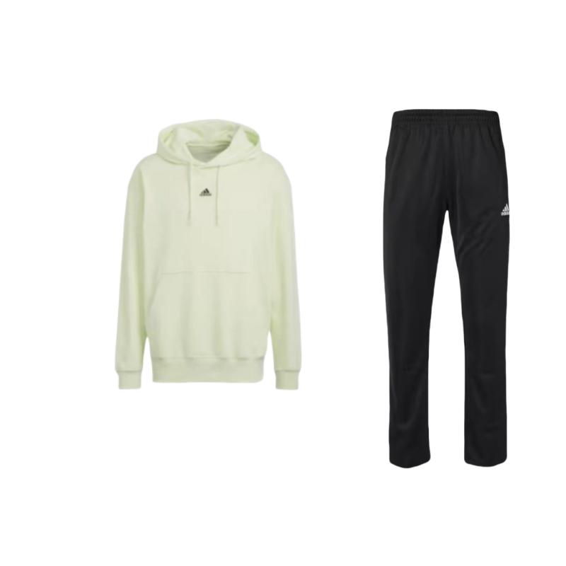 

Adidas Sports Lifestyle Series American Style Solid Color Simple Logo Printed Long Sleeve Hoodie And Elastic Pants Casual Sports Set TR30P-BW+HE4359 S