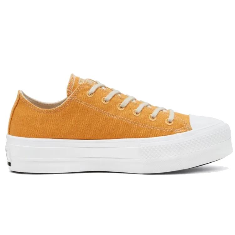 Converse Womens Renew Cotton All Star Platform Low 'Sunflower Gold' (women's sizes) Sunflower Gold / White / White Canvas Shoes