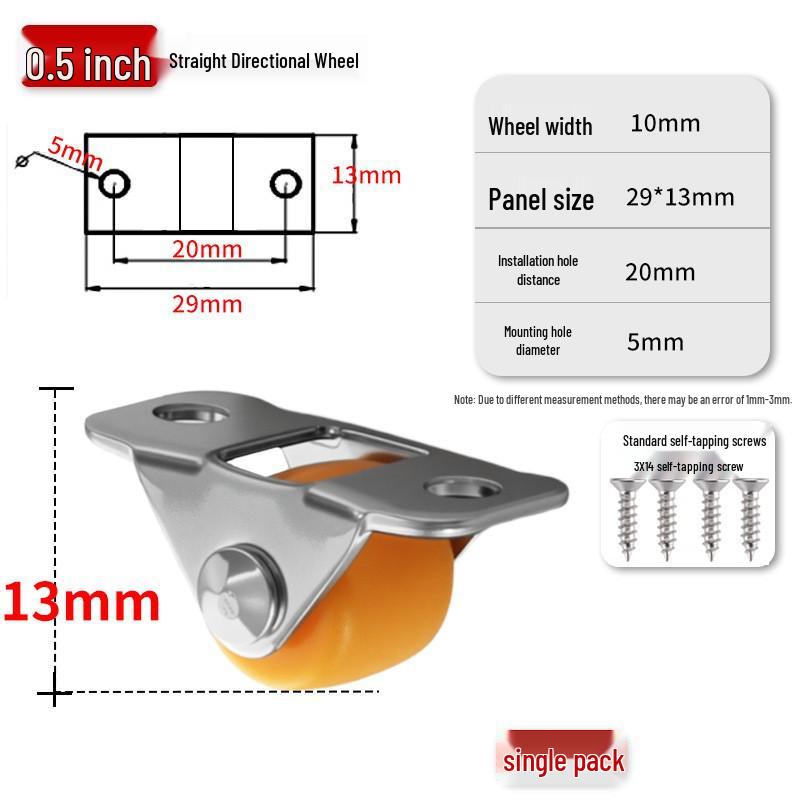Silent 1-inch Swivel Caster for Tatami Drawer Cabinet with Rubber Wheel