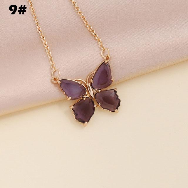 Butterfly Jewelry Multi-Colored Zircon Butterfly Necklace for Women Fashionable Clavicle Chain Pendant Necklace for Women