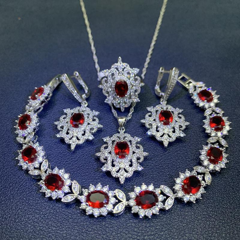 European and N Wind Source Blue Jewelry Inlay Gem Pendant Earrings Necklace and Rings Lady Suit